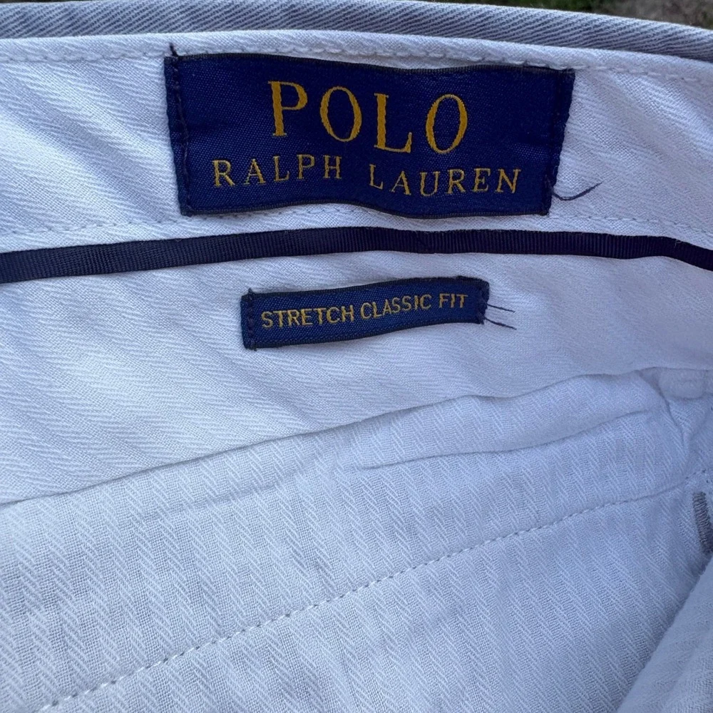 Polo Ralph Lauren Mens 34x34 Chino Pants Light Gray Stretch Classic Fit Trousers
